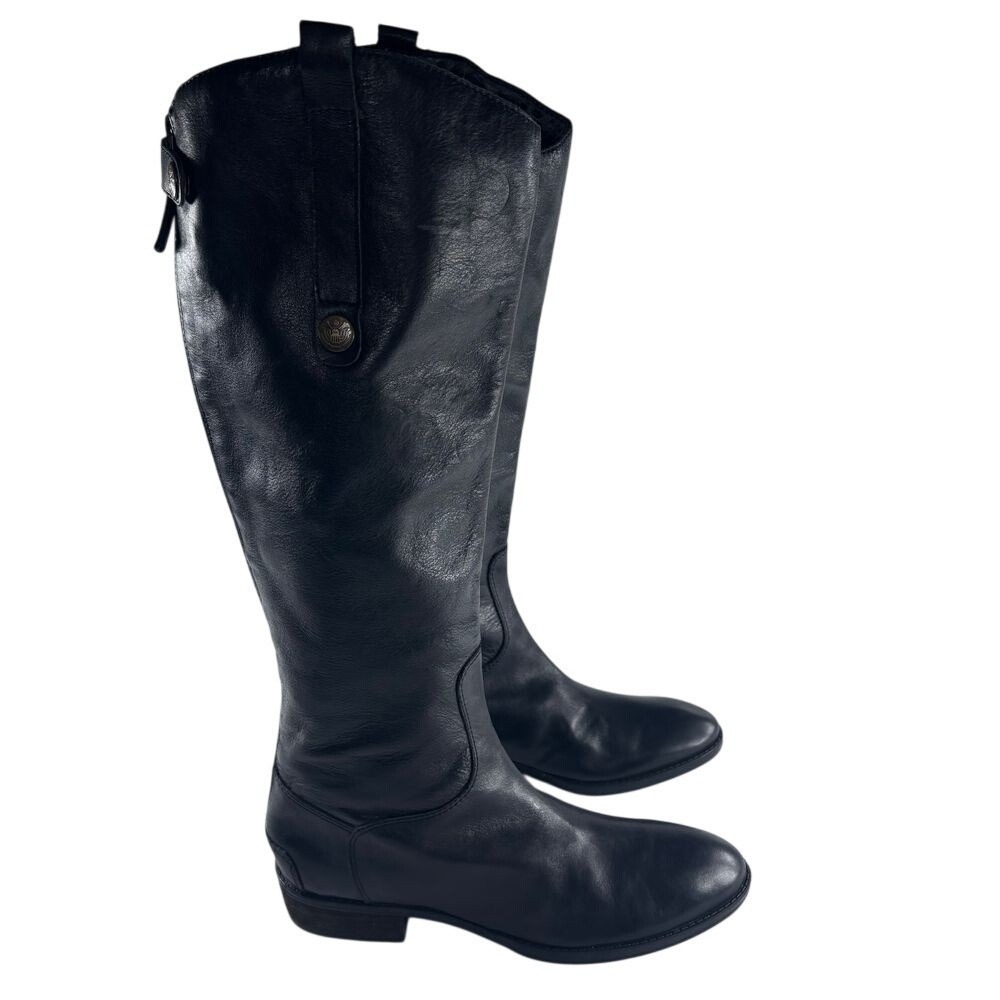 Sam Edelman Black Leather Riding Boots Knee High‎ Womens Sz 7 Equestrian Western
